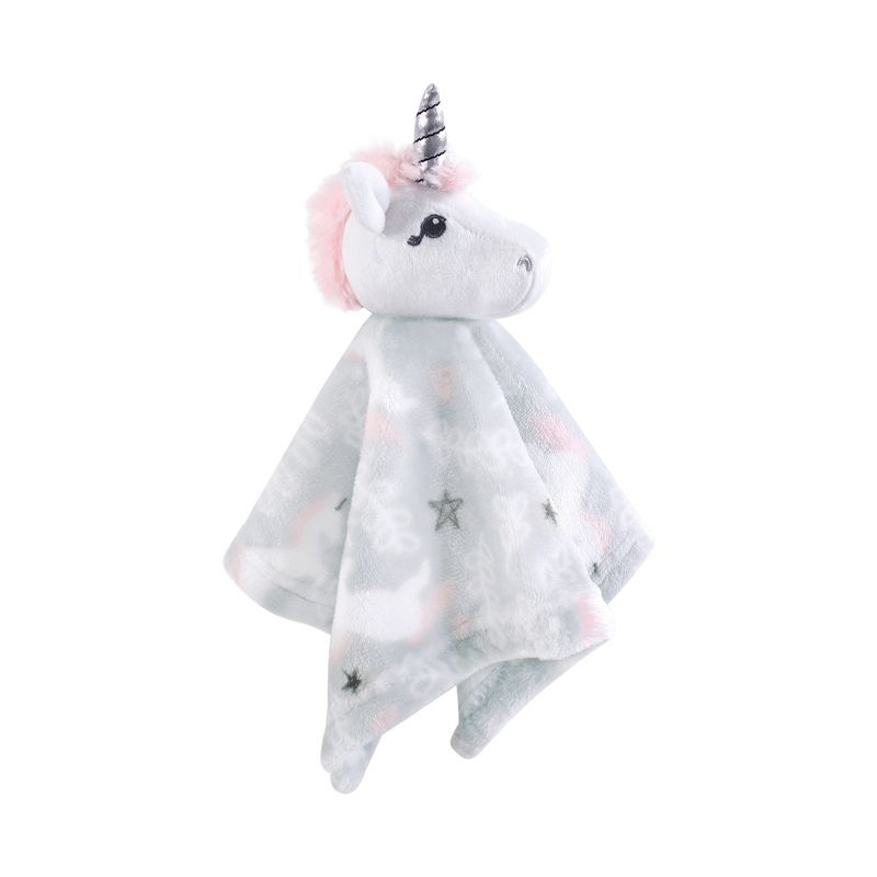 Hudson Baby Infant Girl Flannel Plush Sleep and Play and Security Toy, Whimsical Unicorn, 5 of 6