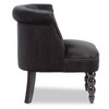 Flax Victorian Style Contemporary Velvet Fabric Upholstered Vanity Accent Chair - Black - Baxton Studio - 3 of 4