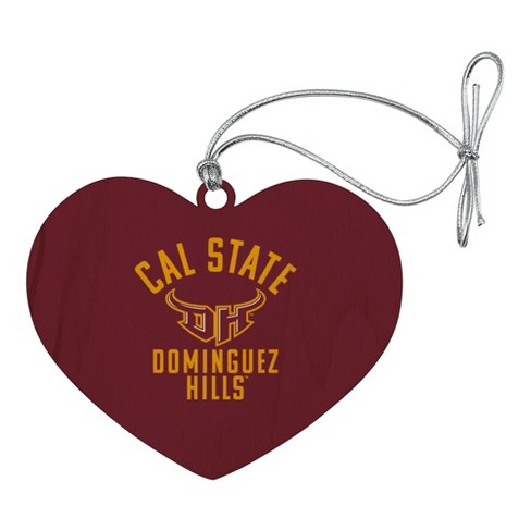 California State University Dominguez Hills Toros Logo Heart Love Wood Christmas Tree Holiday Ornament - image 1 of 3