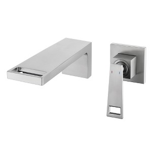Sumerain Waterfall Brass Wall Mount Bathroom Sink Faucet, Vanities Faucets, Brushed Nickel - 1 of 4