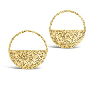 SHINE by Sterling Forever Medallion Half Circle Studs - 1 of 2