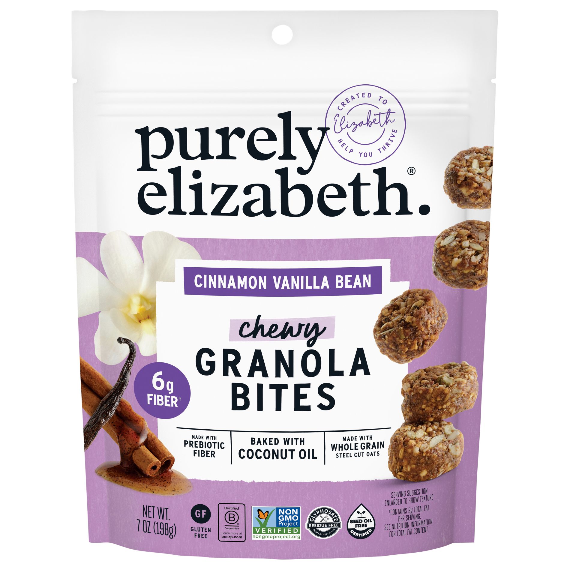 Purely Elizabeth Cinnamon Vanilla Bean Granola Bites - 7oz