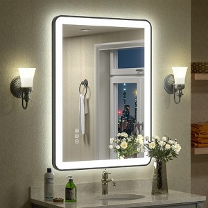 Apmir Super Bright Independent Controlled Front & Back LED Lighted Anti-Fog Aluminum Alloy Framed Tempered Glass Bathroom Mirror with  3-Year Warranty - 1 of 4