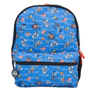 Looney Tunes Team USA Backpack for Boys & Girls, Team USA Allover Print Book Bag, Blue - 1 of 4