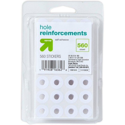 560ct Binder Hole Reinforcement White - up & up™ - image 1 of 3