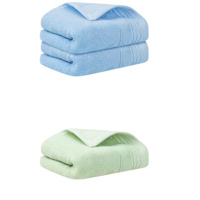 Unique Bargains Striped Pattern Soft Comfort Hand Towels for Bathroom Camp 4 Pcs 14" x 30"