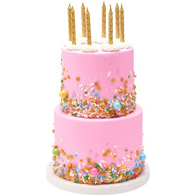 Bakery Crafts Gold Spiral 2.5" Candles - 12ct