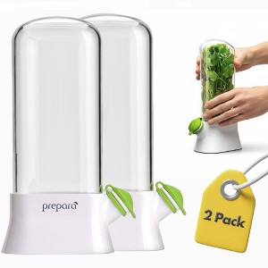 Prepara Herb Savor Eco Fresh Herb Keeper - Compact for Sleek Fridge Storage, BPA Free Plastic - Plant Hydration Container - Dishwasher Safe (2-Pack) - 1 of 4