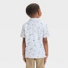 OshKosh B'gosh Toddler Boys' Shark Printed Woven Shirt - White/Blue - 2 of 3