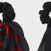 Rose Print and Solid Color Tail Hair Twister Set 2pc - Wild Fable™ Black/Red - 3 of 3