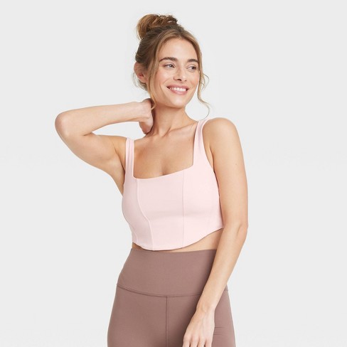 Women's Everyday Soft Medium Support Corset Bra - All In Motion™ Light Pink  XL