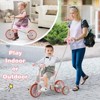 Infans 4 in 1 Kids Tricycles w/ Push Handle & Training Wheels Baby Balance Bike Pink - 4 of 4