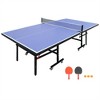 YONWAY 8ft Mid-Size Table Tennis Table Foldable & Portable Ping Pong Table Set for Indoor Games with Net, 2 Table Tennis Paddles and 3 Balls - 2 of 4
