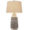 Cal Lighting BO-3087TB-2 150W 3 Way Scottsboro Ceramic Table Lamp and Hardback Taper Drum Soft Burlap Shade (Sold As Pairs) - 3 of 4