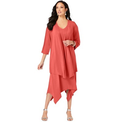 Roaman's Women's Plus Size Jacket Dress Set