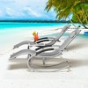 Outdoor Chaise Lounge Chairs,Portable Set of 3,Iron Patio Rocking Chair Set, Including Patio Lawn Rockers with Coffee Table and Headrests,for Patio - 2 of 4