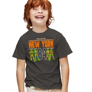 Teenage Mutant Ninja Turtles Teenage Mutant Ninja Turtles NYC Youth T Shirt, Charcoal - 1 of 4