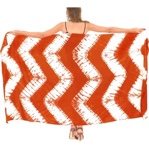 LA LEELA Women's Sarong Bikini Skirt Cover up Swimwear Summer Wraps Swimsuit Beach Wrap Coverups for Women One Size Orange, Tie Dye Design - 1 of 4