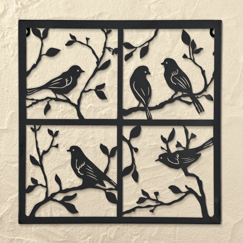 Collections Etc Birds on Branches Metal Wall Decoration Black, 2 of 3