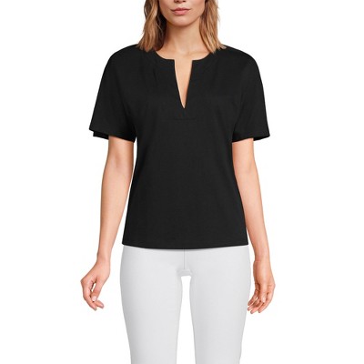 Lands' End Women's Supima Notch Neck T-shirt