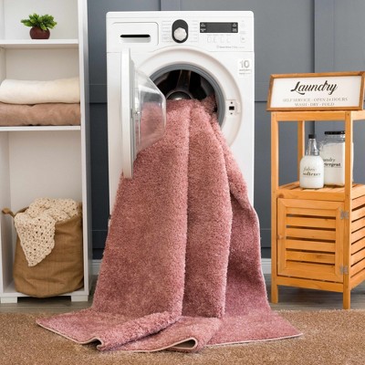 Hauteloom Judy Pink  Plush Washable Area Rug