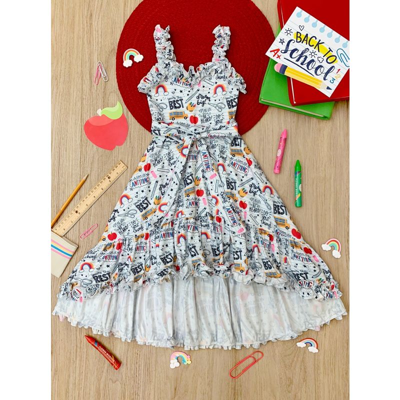 Girls Do Your Thing Doodle Hi-Lo Dress - Mia Belle Girls, 2 of 6