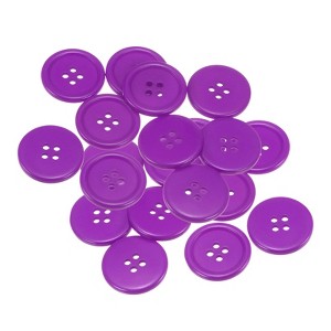 Unique Bargains Sewing Resin Round Flat 4-Hole Replacement Craft Buttons 20 Pcs - 1 of 4