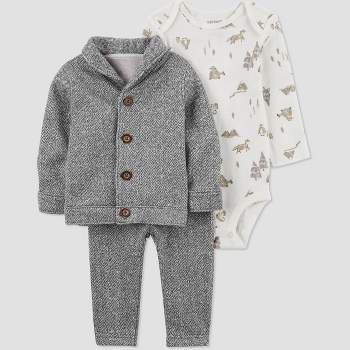 Carter's Just One You®️ Baby Boys' 3pc Forest Top & Bottom Set - Gray