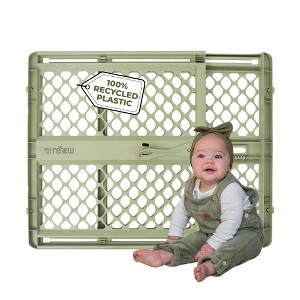 Toddleroo by North States Renew 100% Recycled Plastic Baby Gate 26"-42" - Sea Grass Green - 1 of 4