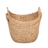 Set of 2 Extra Large Natural Water Hyacinth Boat Decorative Storage Basket - 4 of 4