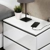 3pc Queen Pape Modern Bed with 2 Nightstands White/Metallic Gray - miBasics: Contemporary Furniture Set - 4 of 4