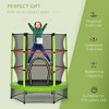 VYNXARIA 5FT Green Kids Trampoline with Enclosure Net and Springless Design - 4 of 4