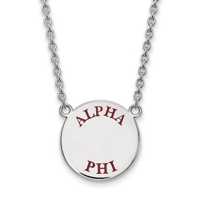 Black Bow Jewelry Sterling Silver Alpha Phi Greek Life Necklace 18 Inch