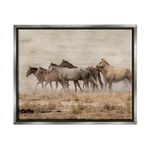 Stupell Industries Galloping Horse Herd Countryside Framed Canvas, 25 X ...