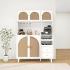 68" Kitchen Pantry Storage Cabinet, Freestanding Kitchen Hutch with Wine Rack, Buffet Cupboard Cabinet with Microwave Stand for Living Room Kitchen - 2 of 4