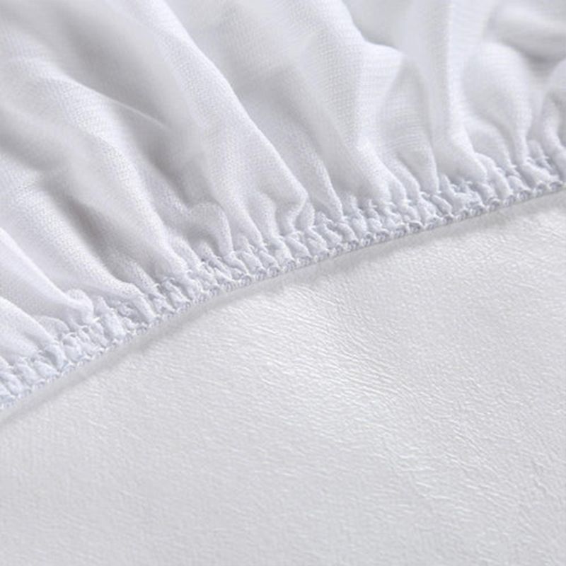 Sleepgram Cotton Cover Breathable Sweat Proof Polyester Lined Mattress Protector with Impenetrable Gel Layer and Multi Layer Security, King, White, 4 of 7