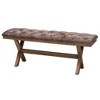 Baxton Studio Cherene Modern Farmhouse Chocolate Velvet Fabric and Rustic Brown Finished Wood Bench - 2 of 4