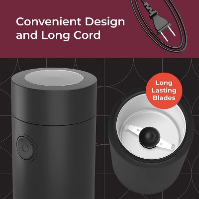 Mueller Black Electric Coffee Grinder with Stainless Steel Blade