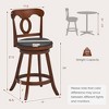 Tangkula 4 PCS Swivel Bar Stools 24 Inch Counter Height Bar Chairs w/ Ergonomic Backrest Espresso - 3 of 4