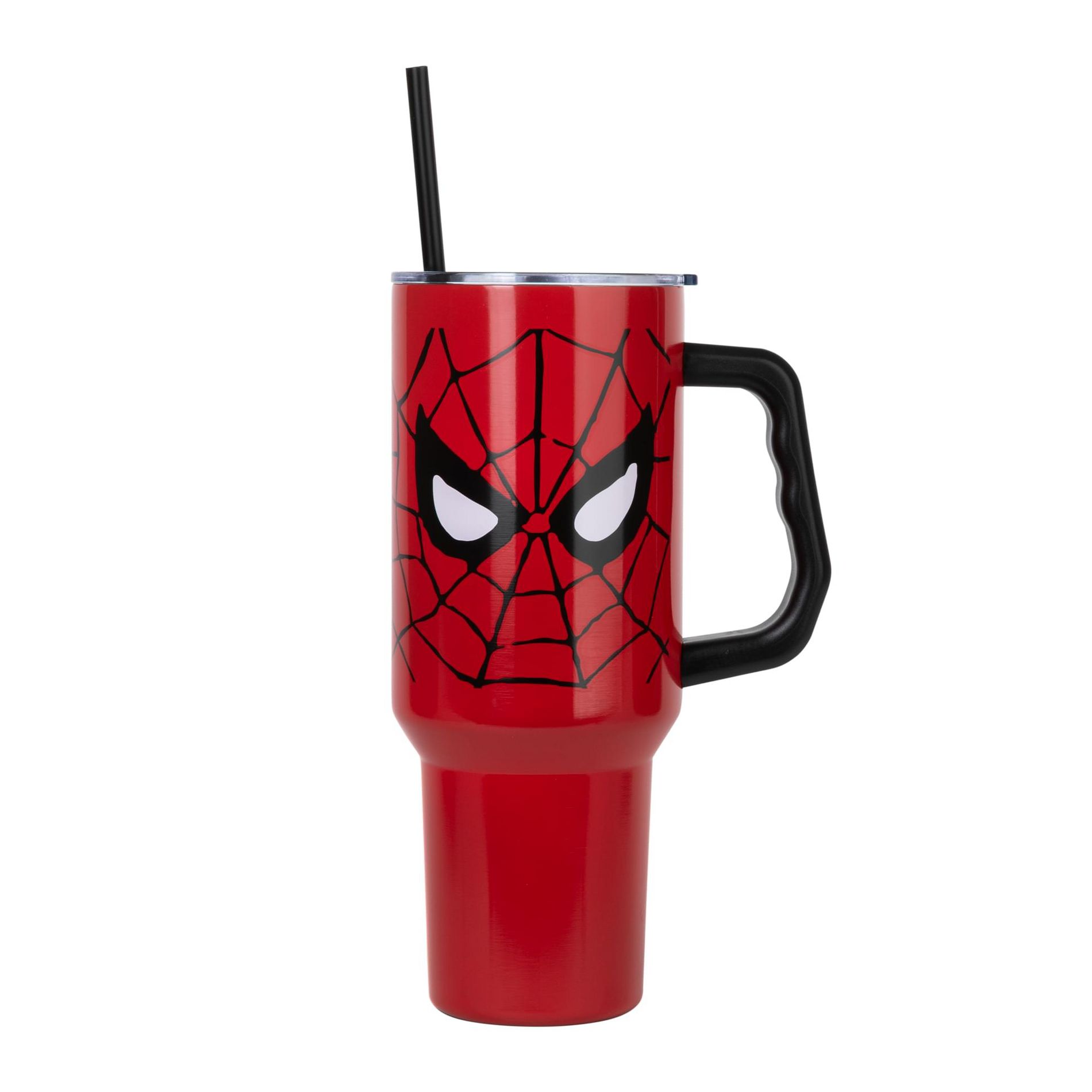 Silver Buffalo Marvel Spider-Man Face 40-Ounce Stainless Steel Tumbler With Handle