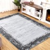 Washable Modern Bordered Rug Non Slip Low Pile Rug Soft Throw Floor Cover Foldable Indoor Carpet for Living Room Bedroom - 2 of 4