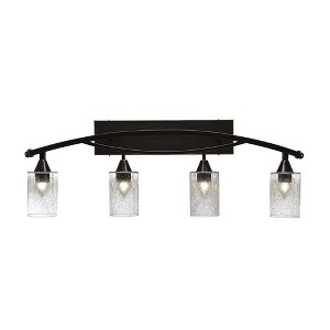 Toltec Lighting Bow 4 - Light Vanity in  Black Copper with 4" Clear Bubble Shade - 1 of 1