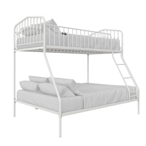 White metal bunk 2025 beds twin over full