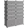 vidaXL Shoe Rack Black 37 in.x14.6 in.x49.2 in. PP - 2 of 4