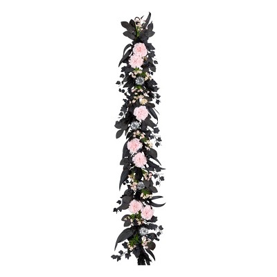 6' Pretty Morbid Pink Carnation Halloween Garland - National Tree Company