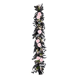 6' Pretty Morbid Pink Carnation Halloween Garland - National Tree Company - 1 of 3