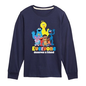 Boys' - Sesame Street - Everyone Deserves A Friend Long Sleeve Graphic T-Shirt - 1 of 3