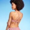 Women's Longline Underwire Knot Detail Bikini Top - Shade & Shore™ Red Geo Print - image 2 of 4