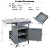 40.5" Outdoor Grill Cart with Stainless Steel Top, Rolling Buffet Serving Cart with Drop Leaf, Patio Kitchen Island Cart for Garden Poolside - 3 of 4