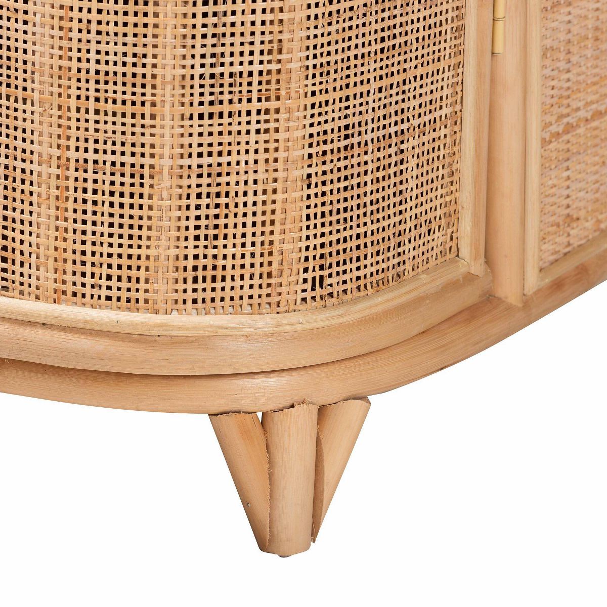 bali & pari Yanka Natural Rattan Storage Cabinet Natural: Handcrafted, 2-Shelf, Bohemian Design - thumbnail 7